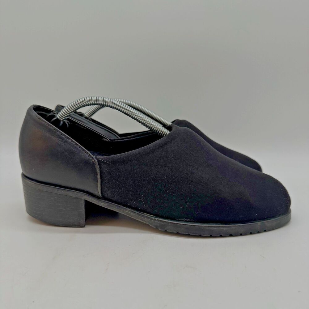 Munro American Traveler Stretch Comfort Slip On Women's 7WW Black Chunky Shoes